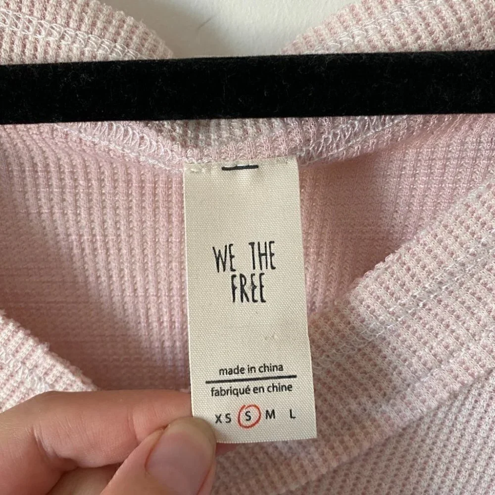 Free People Bubble Tee Embroidered Thermal Top